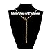 BRIDE DAZZLE Bridesmaid Gift - Pretty Single Floating Pearl Necklace (Gold Color, Simulated Pearl)