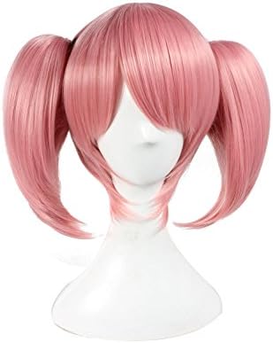 Yamimi Anime Puella Magi Madoka Magica Cosplay Wig Pink Ponytail Pigtails Hair