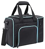 MIER Large Adult Lunch Bag for Men Women Insulated Soft Cooler for Picnic, Kayak, Beach, Grocery, Work, Travel, 2 Decks Cooler, Black Blue