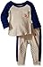 U.S. Polo Assn. Baby Boys' Long Sleeve Slub Jersey Raglan Crew Neck Pullover and French Terry Joggers, Oatmeal, 6-9 Months