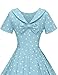 GownTown Women's 1950s Polka Dot Vintage Dresses Audrey Hepburn Style Party Dresses Light Blue
