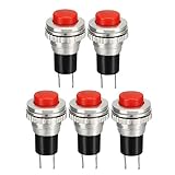 uxcell 10mm Mounting Red Momentary Push Button