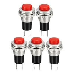 uxcell 10mm Mounting Red Momentary Push Button