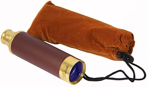 Brass Pirate Monocular 25x30 Zoomable Vintage Adjustable Telescopic Monocular Optics Telescope Aluminum Alloy Copper for Navigation Sailing Voyage View Watching Games