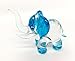 HAND BLOWN Art Glass,Blue Elephant Miniature Animals Collection, Dollhouse Miniatures, By Audomna Shop.
