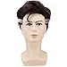 ANOGOL Hair Cap+ Halloween Cosplay Wig Short Wavy Black Mix White Synthetic Hair Costume Wigs