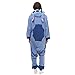 VU ROUL Blue Stitch Onesie Costume for Women Men Adult Halloween Christmas Party Pajamas Sleepwear Small