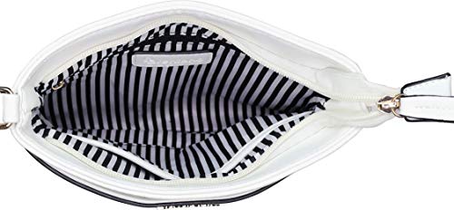B BRENTANO Vegan Medium Crossbody Handbag Purse (White.) - Thumbnail 5