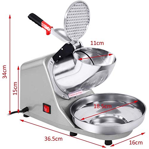 WCY Elektro-EIS-Crusher, Ice Shaver Maschine, Ousehold Gewerbe Edelstahl Schnee-Kegel-Maschine for EIS, kalte Getränke… – Bild 8