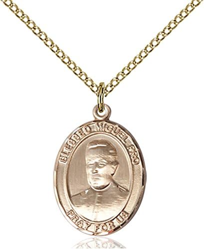 14KT Gold Filled Catholic Patron Saint Medal Pendant, 3/4 Inch