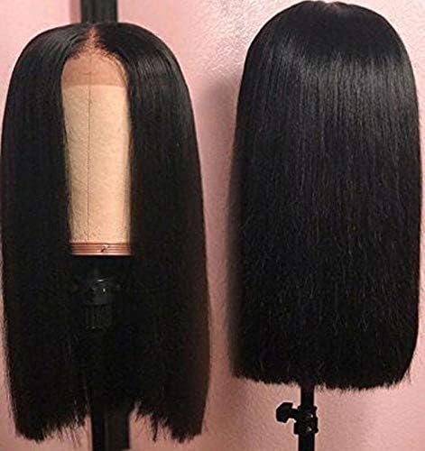 QIRUI HAIR Long Bob Human Hair Lace Front Wig Brazilian Virgin Glueless Silky Straight Hair Wigs for Black Women 10A Grade 136 Lace Wig Natural Color 12Inch 130% Density