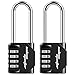SALEM MASTER 4 Digit Outdoor Combination Locks 2.2 Inch Long Shackle Combination Gate Locks, Padlock for Gym Locker, Hasp Cabinet, Fence, Toolbox (Black-2 Pack)