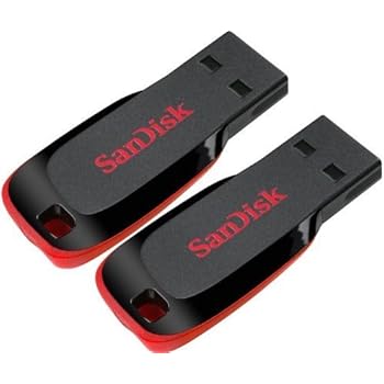 SanDisk Cruzer 32GB (16GB x 2) Cruzer Blade USB 2.0 Flash Drive Jump Drive Pen Drive SDCZ50 - Two Pack