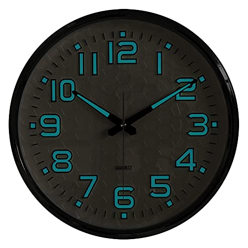 Plumeet Night Light Wall Clock 13'' Bedroom Wall Clocks with Silent Non