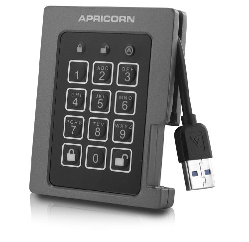 Apricorn Aegis Padlock 240 GB SSD 256-Bit, FIPS 140-2 Level 2 Validated Ruggedized USB 3.0 Encrypted External Portable Drive