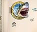 Kathson Removable 3d Cartoon Animation Fierce Shark Art Mural Vinyl Waterproof Wall Stickers