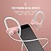 Bluetooth Wireless Workout Earbuds - Cordless Ear Buds for iPhone Android, Gym Running Headphones for Women, Girls Sports Waterproof Earphones w/ 10 Hour Battery IPX7 Waterproof Built in Mic - Pink