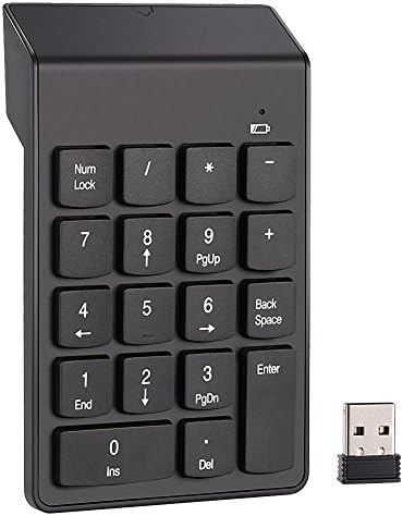 Leereal 18 Keys 2.4G Wireless USB Numeric Keypad Number Keypad Portable Numpad for Mac Laptop Notebook Desktop PC Computer with Chocolate Keyboard and Mini USB Receiver
