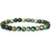Angelstones Gem Semi Precious Gemstone 6mm Round Beads Stretch Bracelet 7" Unisex