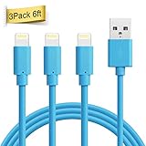 iPhone Charger Lightning Cable, Quntis 3Pack 6FT Lightning to USB A Cable MFi Certified Compatible with iPhone Xs Max XR X 8 Plus 7 Plus 6 Plus 5s SE iPad Pro iPod Airpods and More, Blue