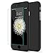iPhone 7 Plus 5.5 Inch Full Body Hard Case-Auroralove Black 360 Degree Full Protective Slim Sleek Front Back Case for iPhone 7 Plus 5.5 Inch with Tempered Glass Screen Protector