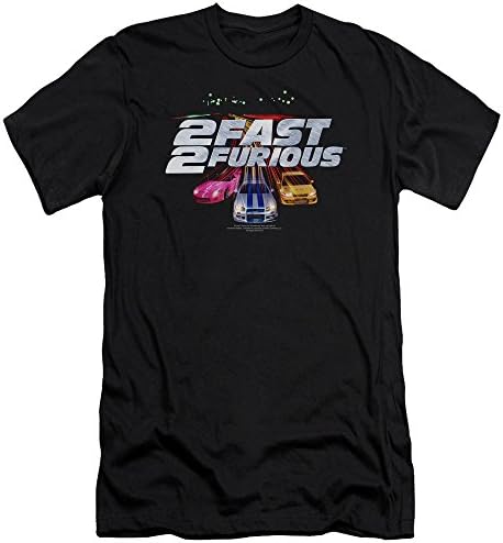 2 Fast 2 Furious 2003 Action Movie Racing Cars Logo Adult Slim T-Shirt Tee