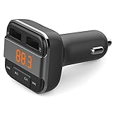 Perbeat Car Bluetooth FM Transmitter for iPhone/Android with MP3 Music Controls. Dual USB Charging Ports. Supports USB/Micro SD Card. Hands Free Remote Control BT10 Black