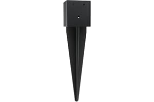 CDFYJHFDQ 1 Pcs 4"x4" Fence Post Anchor Ground Spike,(Internal 3.6"x3.6"),Metal Post Stake Ground 16" with Black Powder-Coated,Fence Stakes Post Base for Deck,Fence,Porch,Railing,Mailbox.