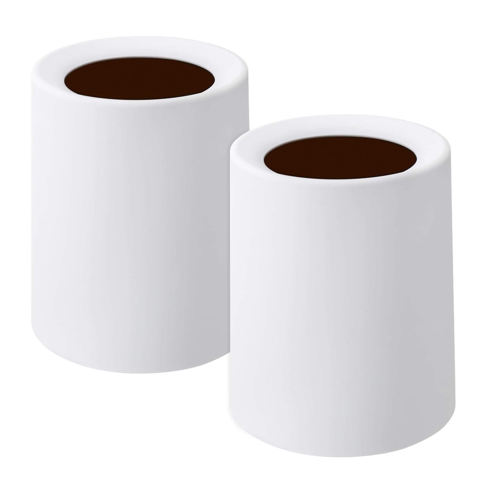 Photo 1 of 2 Pack Round Modern Trash Can Bedroom, 3Gal/12L Bathroom Trash Can Hidden Bag, Open Top Trash Bin Round Plastic, Minimalist White Garbage Can with Inner Bucket (with 2 Handles) for Kitchen Office