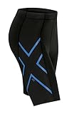 2XU Mens Ice Compression Shorts, black/Cool Blue, Large