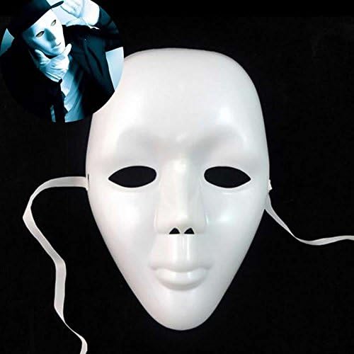 Chunlin 【Hallowmas mask】Full Face White Mask Theatrical Mask Mardi Gras Masks Costume Face Costume Mask