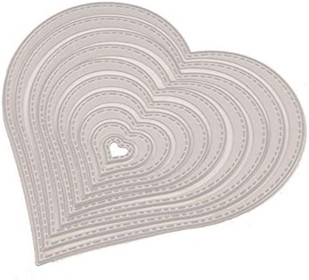 Mvchifay Cutting Dies Christmas Valentine's Day Love Hearts Metal Stencils Scrapbooking Tool DIY Craft Carbon Steel Embossing Template for Paper Card Making(Set of 10 Pcs Heart)