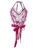 Amilia Halter Lace Deep V Neck Naughty Maid Uniform Strappy Bondage Sexy Lingerie