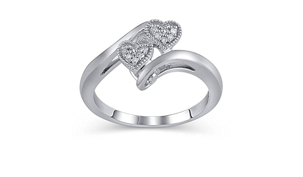 Amazon.com: Diamond Accent Double Heart 
