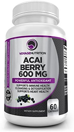 Voyage Nutrition - Acai Berry 600MG Antioxidant &amp; Weight Management Supplement - 30 Day Supply - 2 Capsules Per Serving