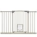 Paws & Pals Dog Gate Multifunctional Indoor Metal Baby Barrier - Adjustable Tall-Wide Fence for House Doorway with Lockable Pet Door Flap- 53