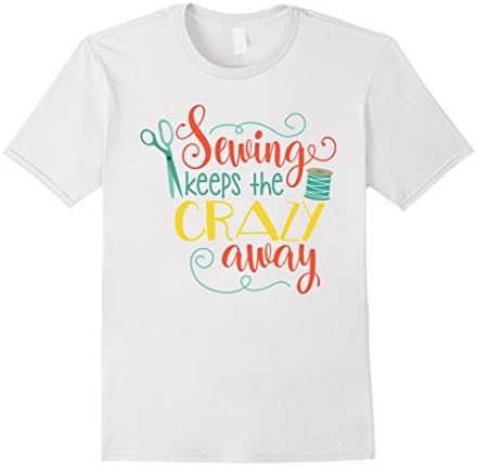 Mens Sewing keeps the crazy away t-shirt | Scissors Thread Craft 2XL White