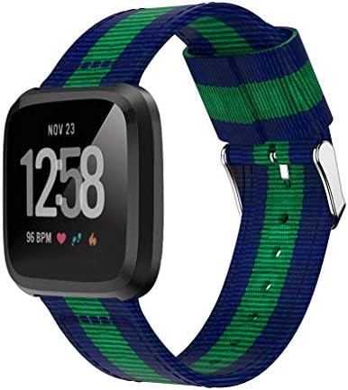 Goldseller Compatible with Fitbit Versa Lite,Lightweight Striped Nylon Braided Colorful Durable Replacement Watch Band Wristband Watch Strap Smart Watch Accessories