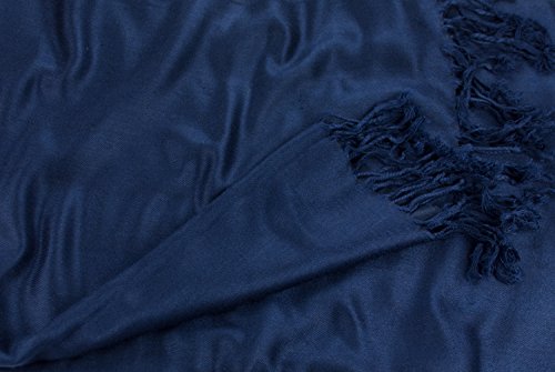 Dark Blue Solid Color Design Shawl Pashmina Scarf Wrap Stole Throw CJ Apparel NEW