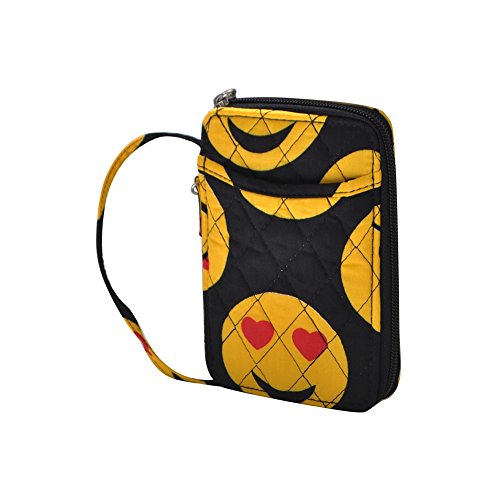 Emoji Faces Print NGIL Quilted Wristlet Wallet