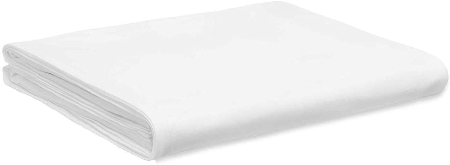 Every Thread Counts Double Flat Sheets 200 Thread 100% Egyptian Fine Quality, Soft & Smooth Cotton Percale - Durable and Cozy Bed Sheets (White)