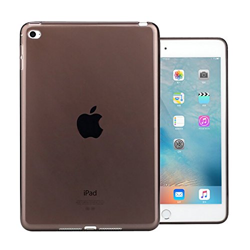 iPad Mini 4 Case, iCoverCase Ultra-thin Silicone Back Cover Clear Plain Soft TPU Gel Rubber Skin Case Protector Shell for Apple iPad Mini 4 7.9" (Black)
