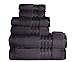 CASALINO PLUSH Bath Towel, 4 Piece Bathroom Towel Set (1 Bath, 1 Hand, 2 Face), Highly Absorbent, Super Soft, Soft and Plush, 500 GSM (6 Piece Towel Set, Dark Grey)