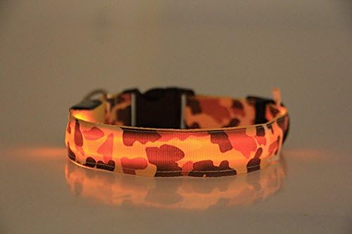 Zhongmei USB Adjustable Luminous Pet Collar Light,Camouflage Orange