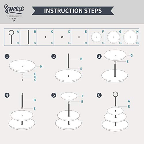 image for 【Flash Deal】Sweese 3316 3 Tier Cupcake Stand- White Porcelain Cake