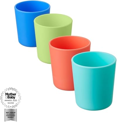 Nuby Good Square Meal Toddler Tumblers Four Pack Durable Dishwasher Safe Easy
