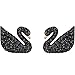 ICONIC SWAN black perforated earrings, made from Swarovski diamonds