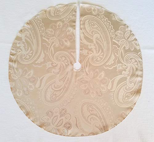 Champagne Paisley 27" Tree Skirt - American Made