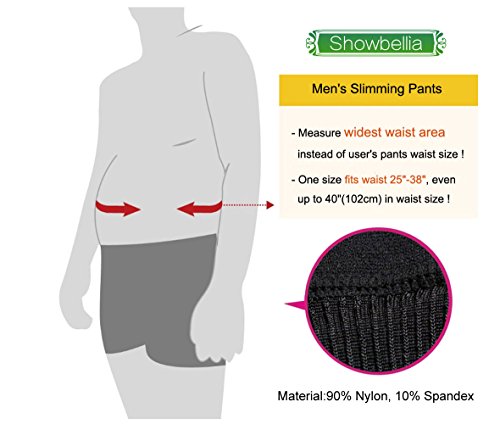 Showbellia Men's Slimming Shorts Waist Training Compression Shaper Pants Black One size