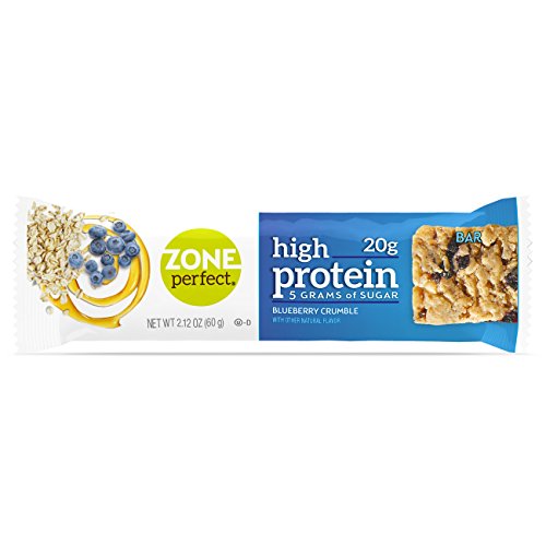 ZonePerfect High Protein Nutrition Snack Bars, Blueberry Crumble, 2.12 oz bars (16 Bars)